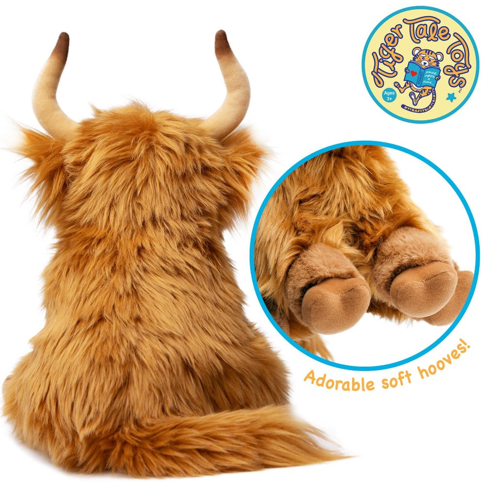 Highland Cow Stuffed Animal 14 Inch – Henley Fluffy Scottish Cow Plush Toy by Viahart, CPSIA Safe, 90-Day Warranty, Birthday & Christmas Gift for Kids