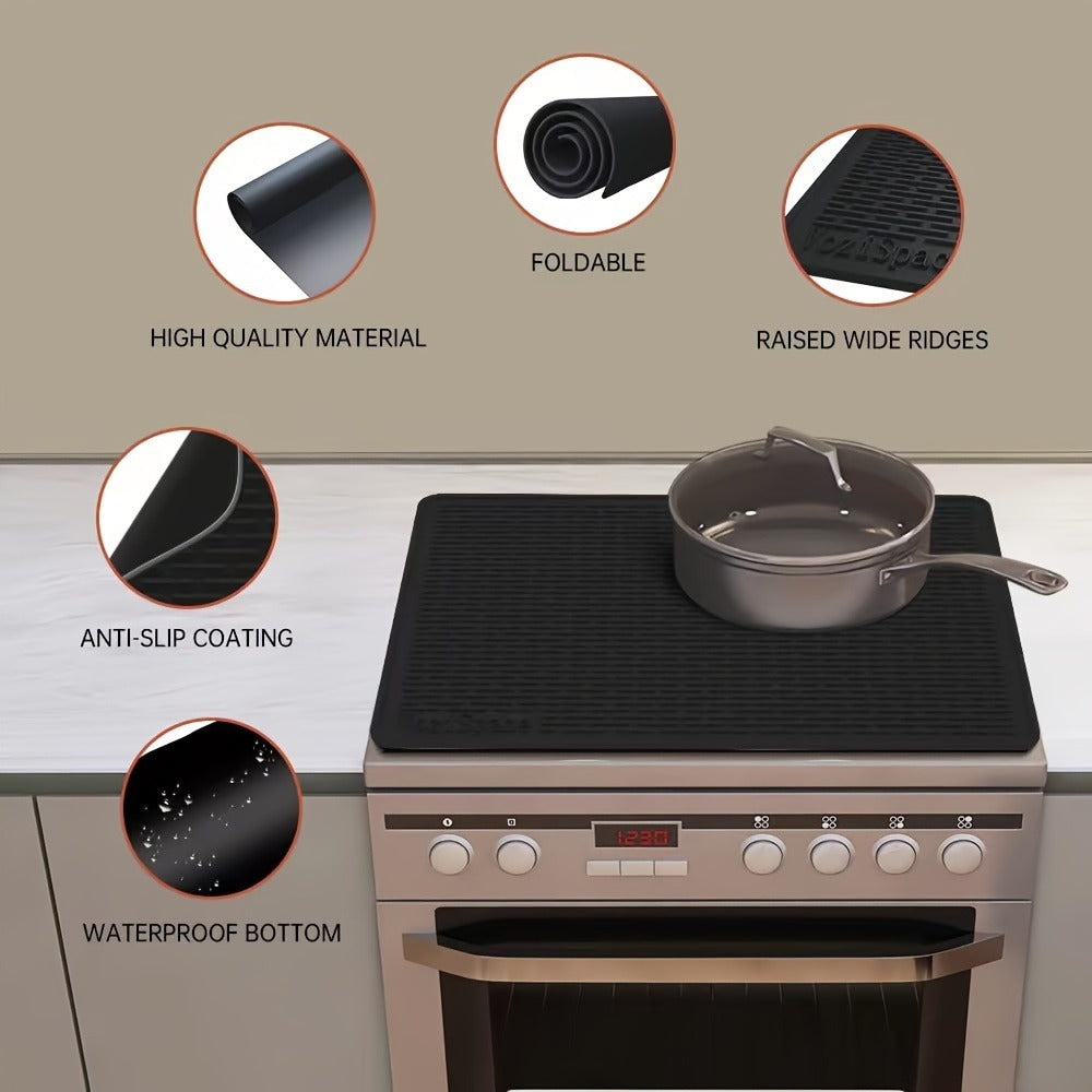 Silicone Stove Top Cover Mat 28"x20" - Heat Resistant Electric Stove Protector for Ceramic Glass Cooktop, Non-Slip Scratch Guard, Dishwasher Safe, Extra Large RV Range Cover, Multipurpose Kitchen Mat