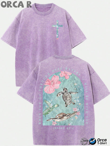 Men's Vintage Oversized T-Shirt - Round Neck Short Sleeve