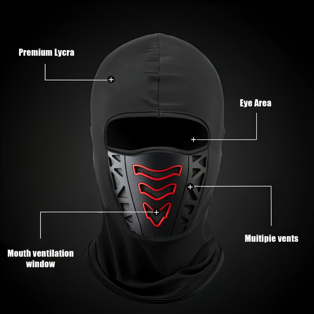 Motorcycle Full Face Mask Winter Thermal – Windproof Anti-Dust Neck Cover, Breathable Air Vents, Cold Weather Balaclava for Men, Snug Fit, Glasses-Compatible Riding Face Mask