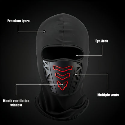Motorcycle Full Face Mask Winter Thermal – Windproof Anti-Dust Neck Cover, Breathable Air Vents, Cold Weather Balaclava for Men, Snug Fit, Glasses-Compatible Riding Face Mask
