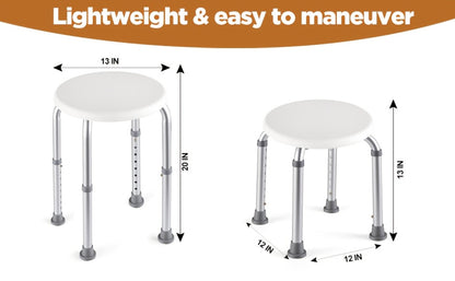 Shower Stool for Inside Shower – Adjustable Height Non-Slip Bath Seat, 300 LBS Capacity, Stable Bathroom Stool for Sitting, Fits Showers & Bathtubs, Lightweight & Easy Assembly
