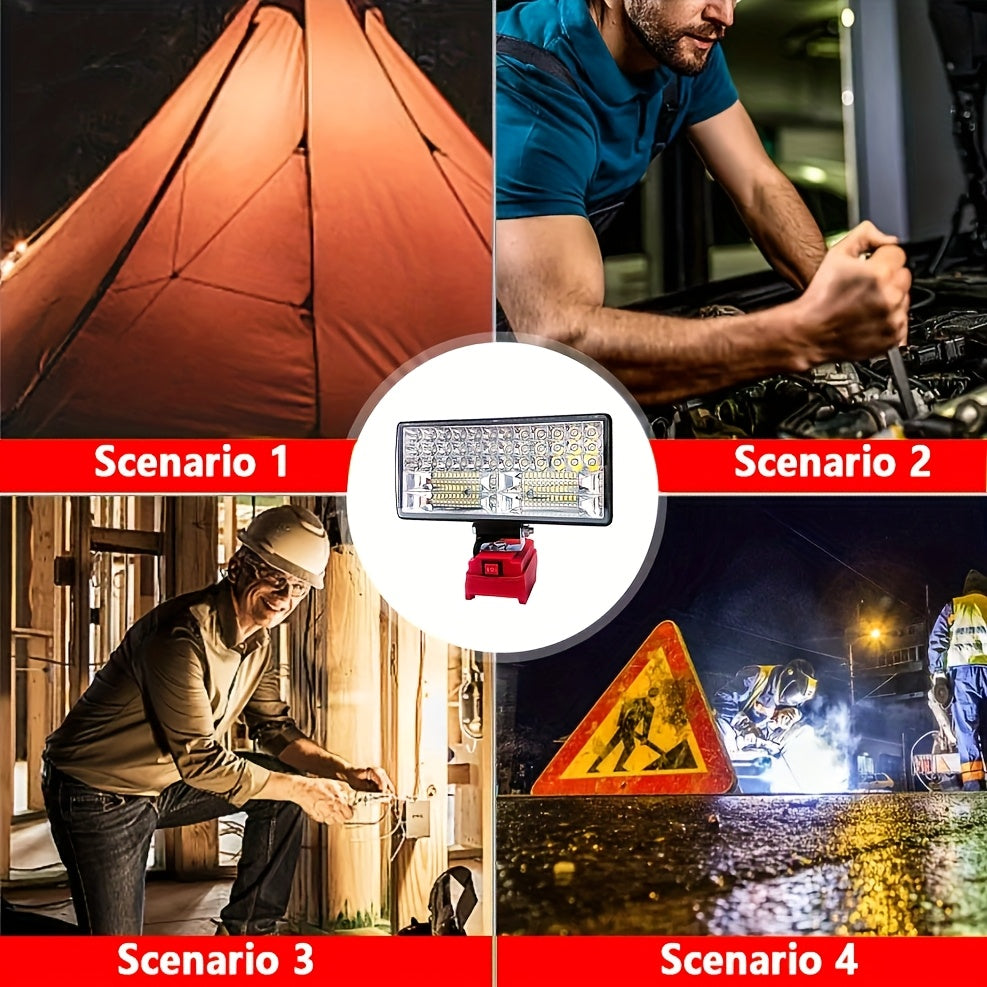 LED Work Light Work Lamp for Power X Change Series 18V Lithium Battery, 2 USB Charging Ports, Dual Brightness Level, Compatible with Outdoor, Camping, Car Repairing, Emergency And Job Site Lighting (Without Battery)