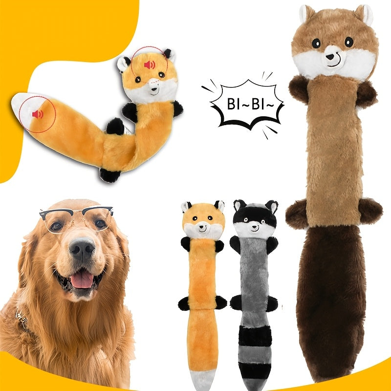 Squeaky Dog Toys No Stuffing Plush 3 Pack – Crinkle Flat Plush Toy Multipack Variety Set for Small Medium Dogs, Interactive Chew & Squeak Toys, Durable No-Mess Design