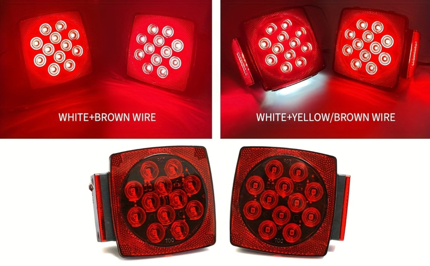 12V LED Trailer Tail Lights Kit - Stop, Turn Signal, Brake & License Plate Light for Trailers Under 80" - Boat, RV, Camper, Truck