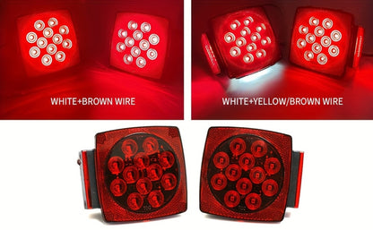 12V LED Trailer Tail Lights Kit - Stop, Turn Signal, Brake & License Plate Light for Trailers Under 80" - Boat, RV, Camper, Truck