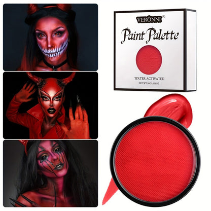 Water Activated Face Paint Kit 6 Colors with 10 Brushes – Water Based Face Body Paint Palette Black White Red Blue Green Purple for Halloween Cosplay SFX Stage Party Body Art