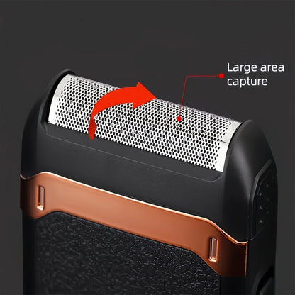 Electric Foil Shaver for Men USB Rechargeable Portable Razor with Built-In Sideburn Trimmer — Reciprocating Cordless Grooming Kit for Home & Travel, Close Shave for Sensitive Skin, Long Battery Life