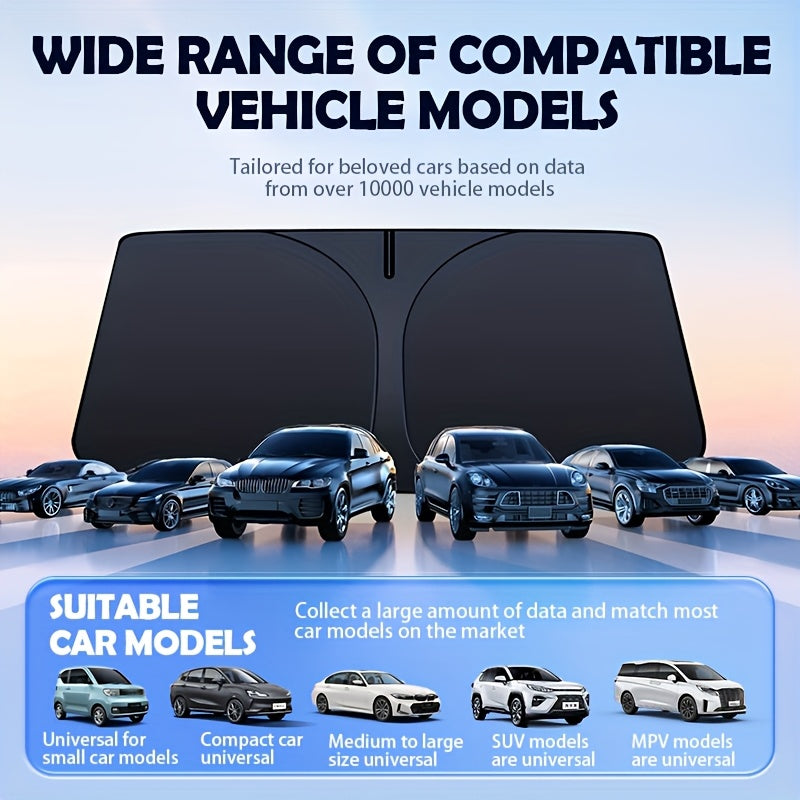 Car Shade Front Windshield | Windshield Dash Protector for Maximum UV Rays And Sun Heat Protection | Sun Visor Car Interior Accessory for Cooler Interior | Larg