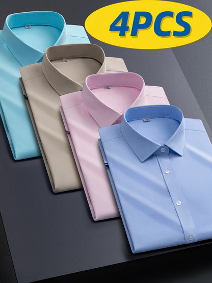 Men's Solid Color Shirt - Collared Long Sleeve 787813