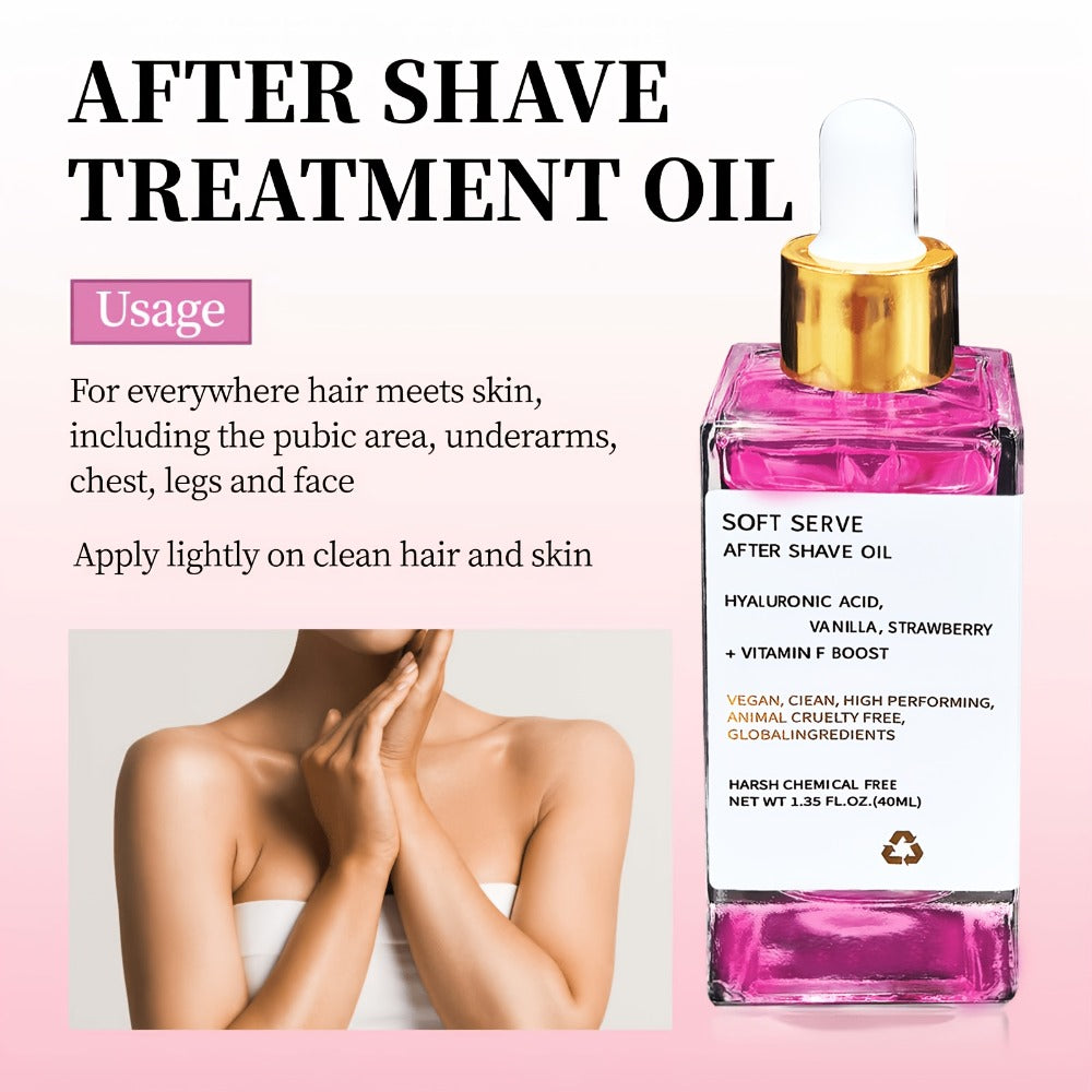 After Shave Beard Oil 2pcs 1.35oz - Strawberry Vanilla Scented Glycerin Moisturizing Oil for Beard, Mustache & Face, Hypoallergenic Soothing Skin Care for All Skin Types, Unisex