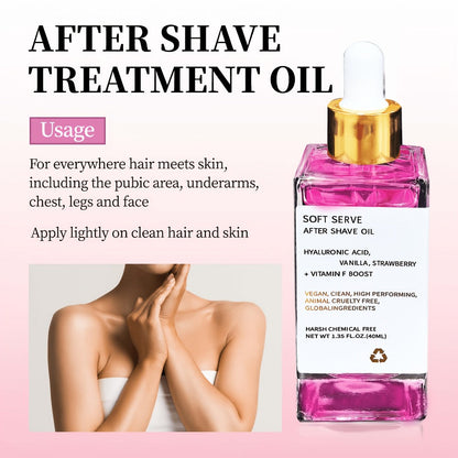 After Shave Beard Oil 2pcs 1.35oz - Strawberry Vanilla Scented Glycerin Moisturizing Oil for Beard, Mustache & Face, Hypoallergenic Soothing Skin Care for All Skin Types, Unisex