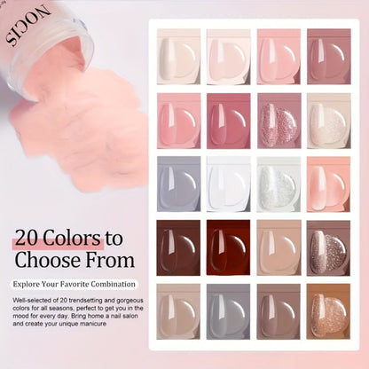 Sparkling Glitter Dip Powder Nail Set 33Pcs with Activator & Primer – 20 Colors No Lamp Needed for French Manicure Salon-Quality Home Use Nail Gift for Women