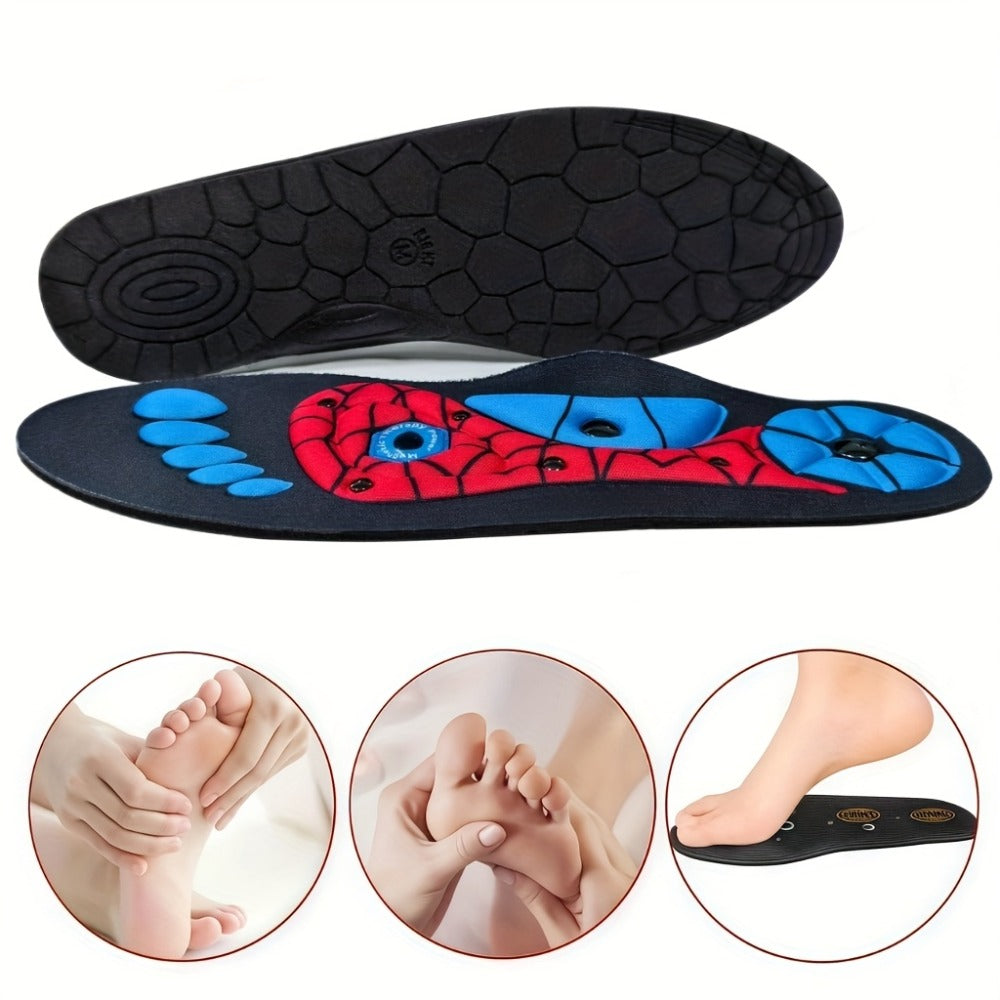 Massage Insoles Acupoint Pressure Foot Massage – Breathable Sweat-Absorbing Flat Foot Insoles for Men & Women, Meridian Stimulation Comfort Insole