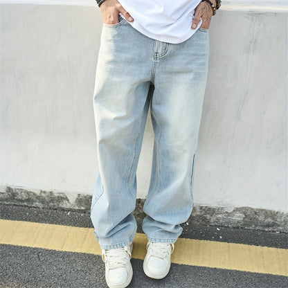 Men's Baggy Jeans - Classic Wash Clean Finish