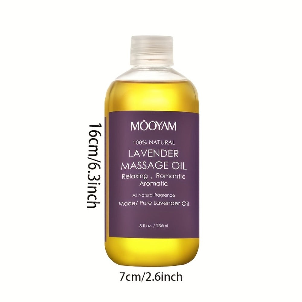 Body Massage Oil with Lavender, Nut Oil & Grapefruit - Deeply Moisturizing Aromatherapy Oil for Dry Skin, Relaxation & Nourishment, Lightweight Non-Greasy Formula for Women & Men