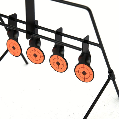 Shooting Target Stand with 4 Rotating Targets - Metal Frame Practice Target for Indoor & Outdoor Training, Airsoft BB Gun Pellet Pistol Archery Slingshot Shooting Range Accessories, Size 22-38