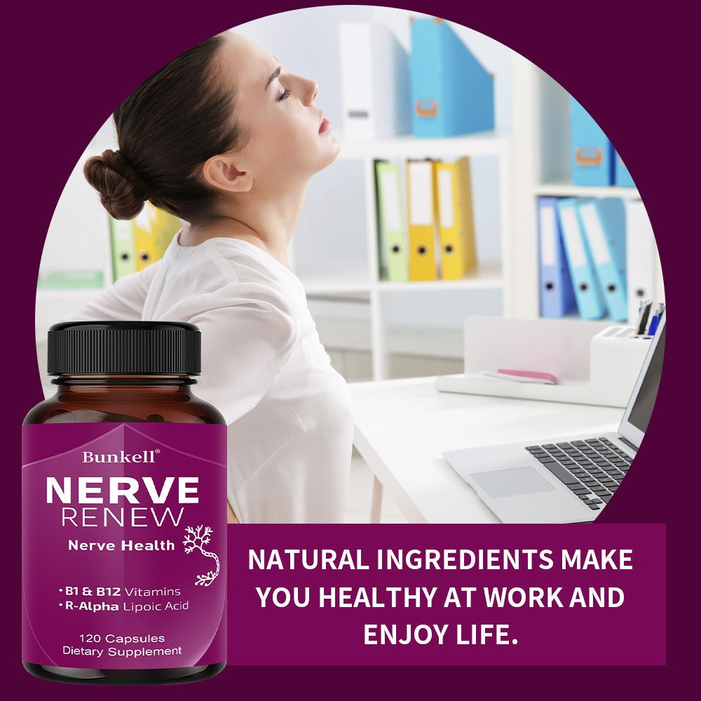 Neurohealth Supplement with Vitamins B1 & B12 – Brain, Nerve & Energy Support Premium Formula for Women & Men, 120 Capsules 60-Day Supply