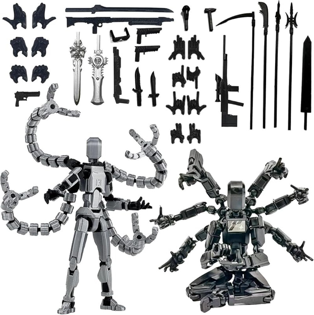 3D Printed Action Figure Set 2pcs T13 – 5.5 Inch Assembled Collectible Desktop Ornament Toy Figures for Game Enthusiasts, Shelf Decor & Gift, Multiple Color Options