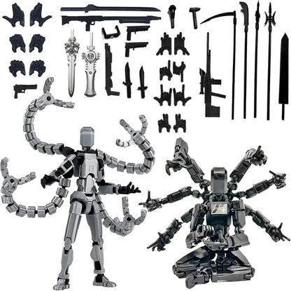 3D Printed Action Figure Set 2pcs T13 – 5.5 Inch Assembled Collectible Desktop Ornament Toy Figures for Game Enthusiasts, Shelf Decor & Gift, Multiple Color Options