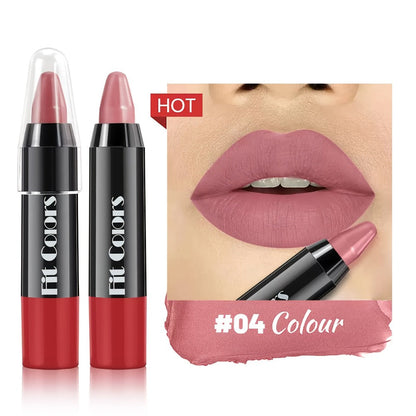 Squalane Crayon Lipstick Set 6 Pcs – Matte & Glossy Moisturizing Lip Pencil with Volumizing Formula, Long Lasting Easy Color Lip Liner for All Skin Types, Great Gift for Women