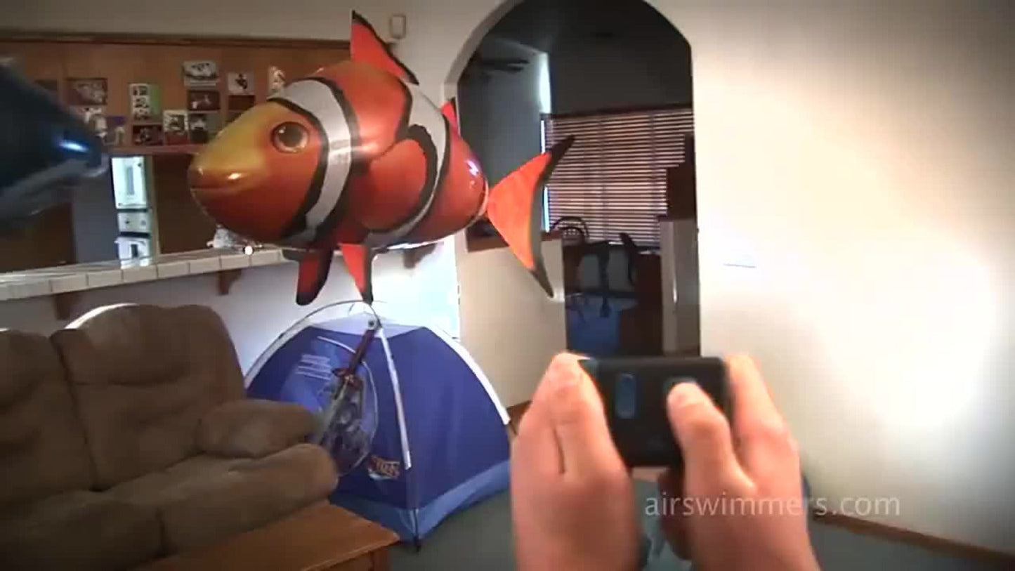 RC Inflatable Clownfish Balloon – Remote Control Flying Fish Toy for Kids Birthday Party, Wedding & Home Decor, Fun Indoor Air Swimmer Gift for Boys Girls Ages 3+
