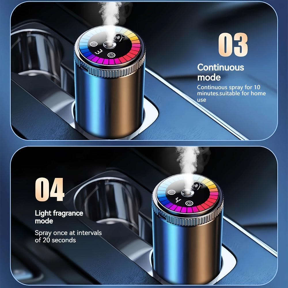 Car Aromatherapy Diffuser with Dynamic Light Show & Starry Sky Projector - USB Rechargeable Air Freshener, Essential Oil Perfume, Adjustable Fragrance for Car Interior