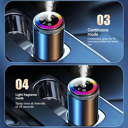 Car Aromatherapy Diffuser with Dynamic Light Show & Starry Sky Projector - USB Rechargeable Air Freshener, Essential Oil Perfume, Adjustable Fragrance for Car Interior