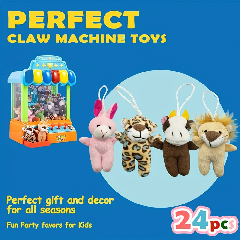 Assorted Mini Stuffed Animals Bulk 24 Pack – 3 Inch Small Plush Animal Toys Random Colors, Kids Birthday Party Favors Goodie Bag Fillers Pinata Prizes School Classroom Rewards Valentine Supplies