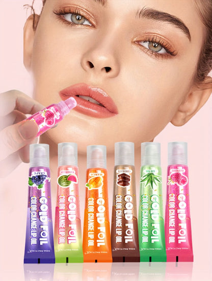 pH Color Changing Lip Balm Set 6pcs 6 Fragrances — Deep Moisturizing Brightening Glossy Tinted Lip Care, 0.51oz Each, Valentine's Day Birthday Holiday Beauty Gift Set for Women & Teens