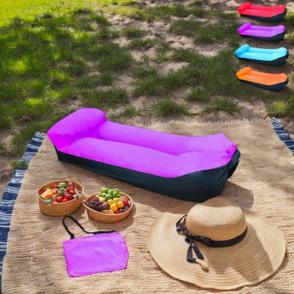Portable Inflatable Sofa & Air Lounger Chair – Heavy Duty Single Outdoor Recliner, Quick Inflation & Deflation, Lightweight & Compact for Camping, Beach & Backyard – 3 Color Options