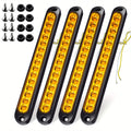 4pcs White 15LEDs Trailer Brake Tail Light Bar LED Trailer Lights Stop Turn Signal Tail Lights Trailer Identification Light for Marine Boats Golf Truck Offroad