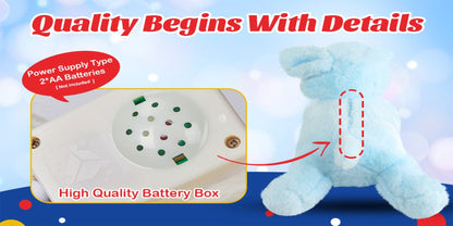 Light-Up Musical Blue Puppy Plush Toy — Glowing Stuffed Animal Dog with Sound & Lights for Kids, Toddlers, Girls & Boys | Soft Cuddly Plush Doll | Birthday Christmas Easter Gift | Room Decor