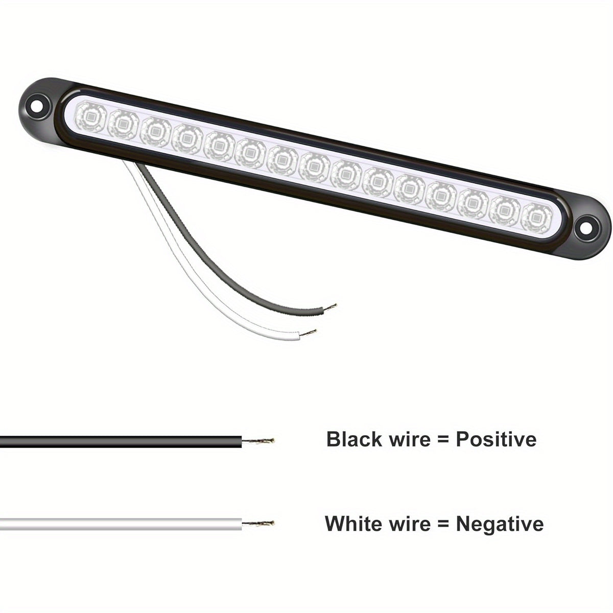 4pcs White 15LEDs Trailer Brake Tail Light Bar LED Trailer Lights Stop Turn Signal Tail Lights Trailer Identification Light for Marine Boats Golf Truck Offroad