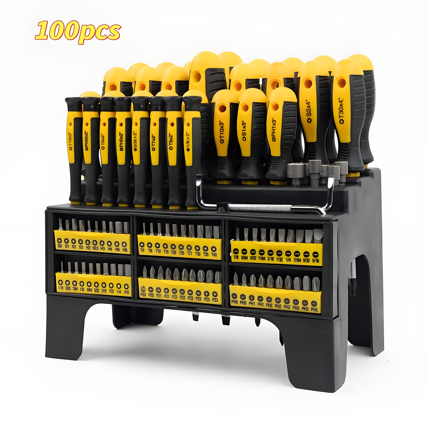 XSLRDKE 100/118/126pcs Magnetic Screwdriver Set, Insulated Magnetic Screwdriver Tool with Plastic Racking for Electronics And Precision Work, Non-Slip Rubber Handles, Men's Tool Gift, Holiday Gift, Tools Set Deal Clearance, Tools Set