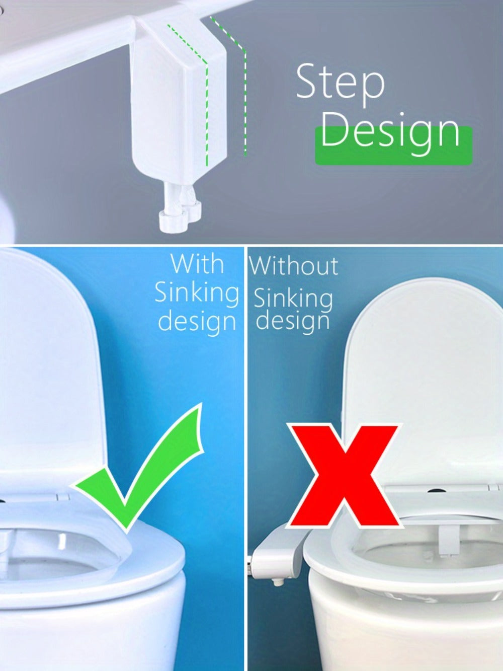 Bidet Attachment Hot and Cold Water – Dual Nozzle Non-Electric Toilet Seat Bidet, Rear & Feminine Wash, Self-Cleaning Retractable Nozzle, Adjustable Warm Water Pressure, Easy Install