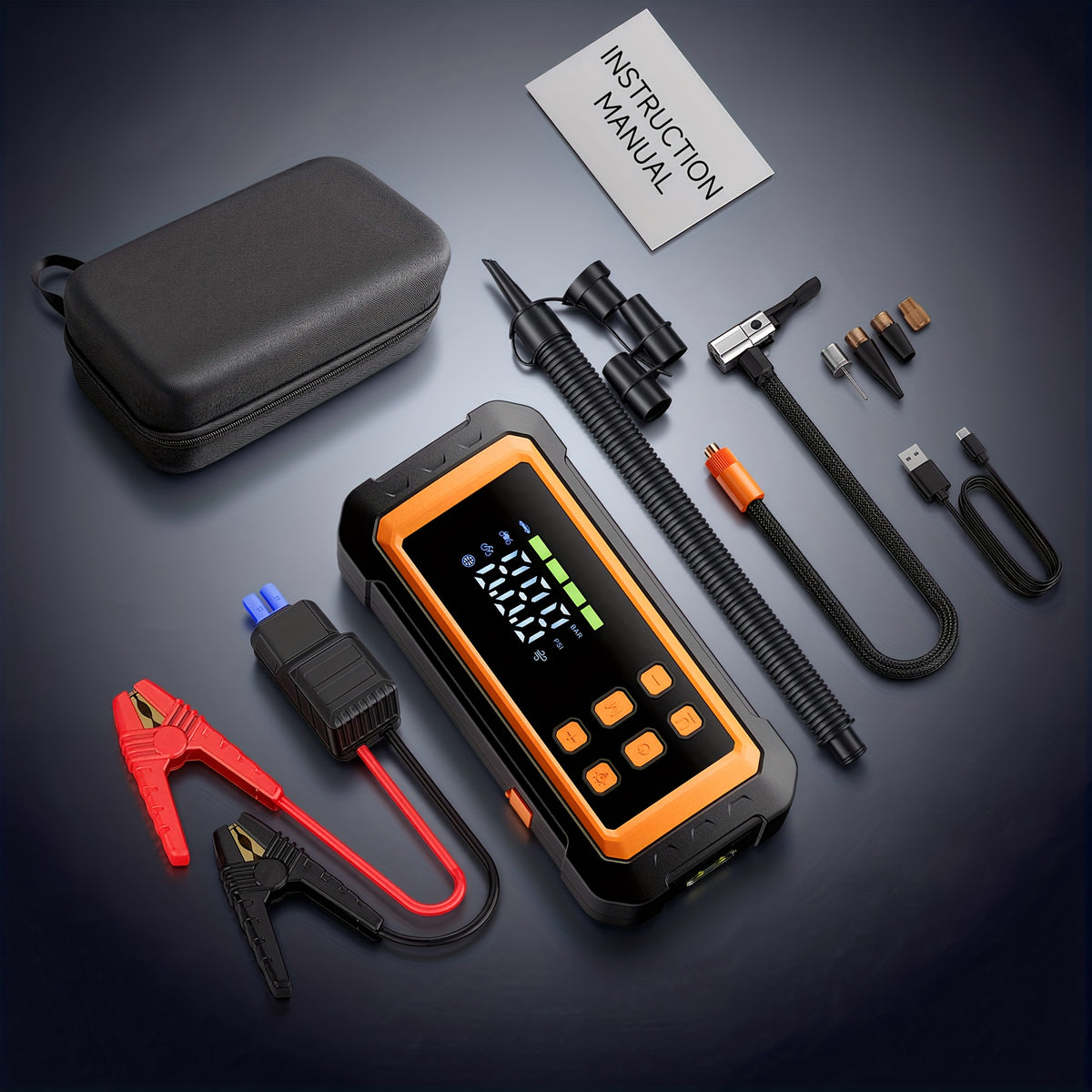 Outdoor Tent Inflator, Air Mattress Inflator, Inflatable Boat Inflator, Car Emergency Starting Power, Car Tire Inflator, Suitable for Inflatable Boats, Air Mattresses, Tents, Cars, Motorcycles, Bicycles, Balls, Outdoor Camping Rescue Equipment