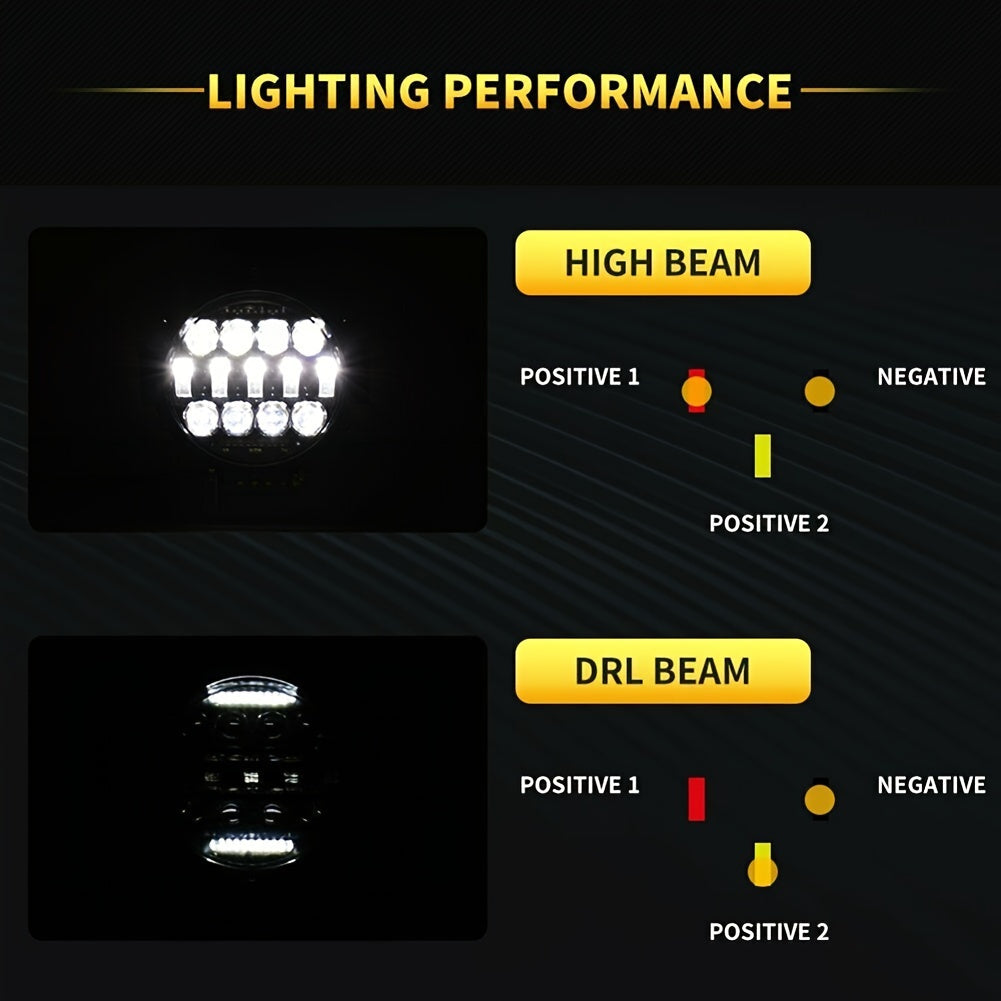 1pc Car LED 7-inch Round Dragon Version Shooting Light Off-road Vehicle Modified Front Bumper Roof Work Light, Without Battery