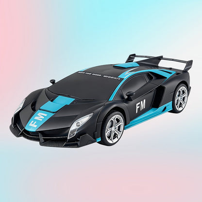 RC Transform Robot Car 1:18 Scale One-Button Deformation – Long Range Remote Control with LED Headlights & 360° Drift Stunt, Cool Birthday Christmas Easter Gift for Boys Girls Ages 3+