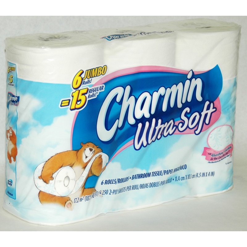 Charmin Ultra Soft Bathroom Tissue – 6 Jumbo Rolls = 15 Regular Rolls, 2-Ply Ultra Soft Toilet Paper, Strong & Absorbent, Clog-Safe & Septic-Safe, Bulk Value Pack for Home & Family Use