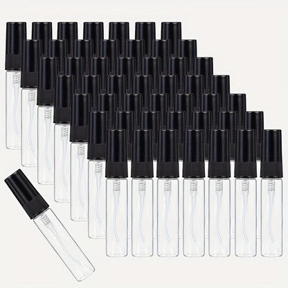 Mini Glass Spray Bottles 5ml 50 Pack Fine Mist Atomizer Refillable Black UV Glass Travel Perfume Bottles for Perfume Cologne Essential Oil Facial Mist Toner Setting Spray Sampling