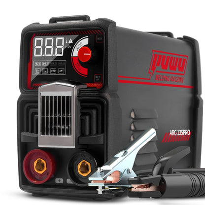 135A 110V MMA Arc Welder Stick Lift TIG 2-in-1 DC Inverter Welder LCD Digital Display Hot Start Thermal Protection Portable Welding Machine