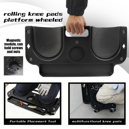 Rolling Knee Creeper Pad with Built-In Tool Tray – ABS High-Impact Frame, Cushioned Kneeling Pad for Car Repairs, Carpentry & Flooring, 11 Color Options