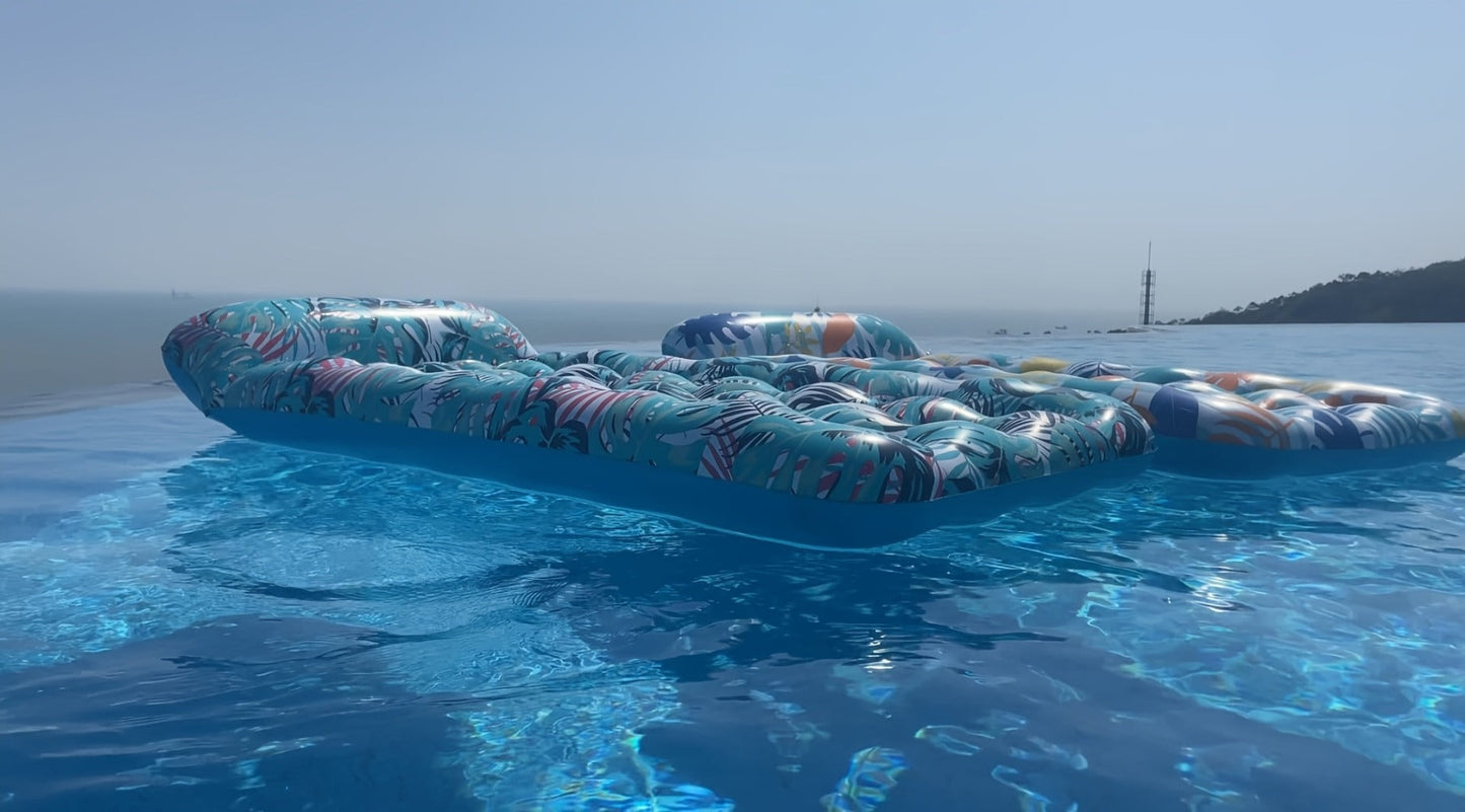 Sun Tanning Pool Float Raft for Adults – Inflatable Floating Lounge with Cup Holders, Suntanning Floaties for Swimming Pool Lake Beach, 2-Pack Mixed Colors or 4-Pack Value Set, Summer Party Gift