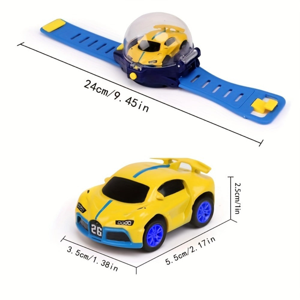 Watch Remote Control Car for Kids Mini Alloy Electric RC Racing Car with Wearable Wrist Watch Controller – Cool Unique Birthday Christmas Halloween Gift for Boys Girls Ages 4+, Blue Pink Indoor Toy Car