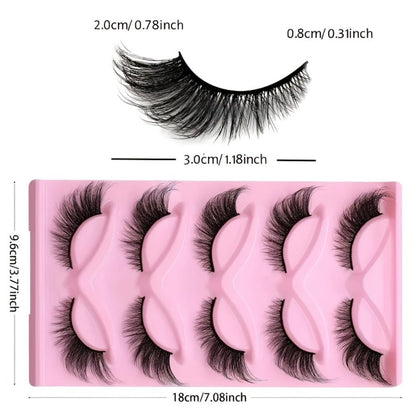 Wispy Cat Eye False Eyelashes 30 Pairs Long Voluminous Reusable Strip Lashes with Flexible Clear Band – Dramatic Eye Makeup for Parties, Date Night & Everyday Wear