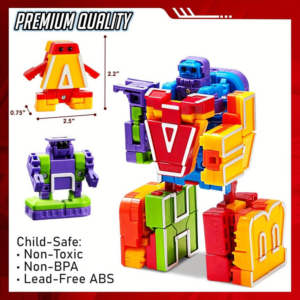 Alphabet Robot Toys for Kids Alphabots ABC Learning Letter Transform Robots – STEM Educational Toy for Boys & Girls Ages 3-8, Classroom Prizes, Treasure Box Rewards, Christmas & Birthday Gifts