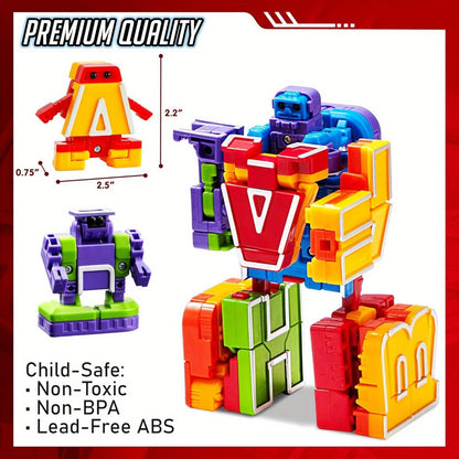 Alphabet Robot Toys for Kids Alphabots ABC Learning Letter Transform Robots – STEM Educational Toy for Boys & Girls Ages 3-8, Classroom Prizes, Treasure Box Rewards, Christmas & Birthday Gifts