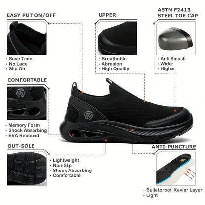 Men's Loafers & Slip-Ons - Steel Toe Protection & Puncture Resistant