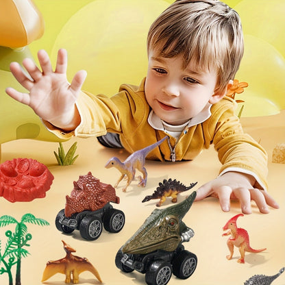 T-Rex Dinosaur Car Playset for Kids – Large Dino Truck with Mini Dinosaur Cars Figures & Accessories, Boys Dino Vehicle Toy Birthday Gift Ages 3 4 5 6